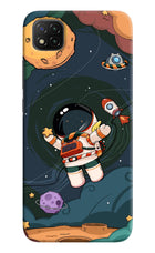 Cartoon Astronaut Poco C3 Hard Case Back Cover by Casekaro
