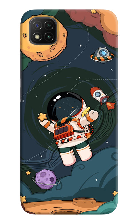 Cartoon Astronaut Poco C3 Back Cover