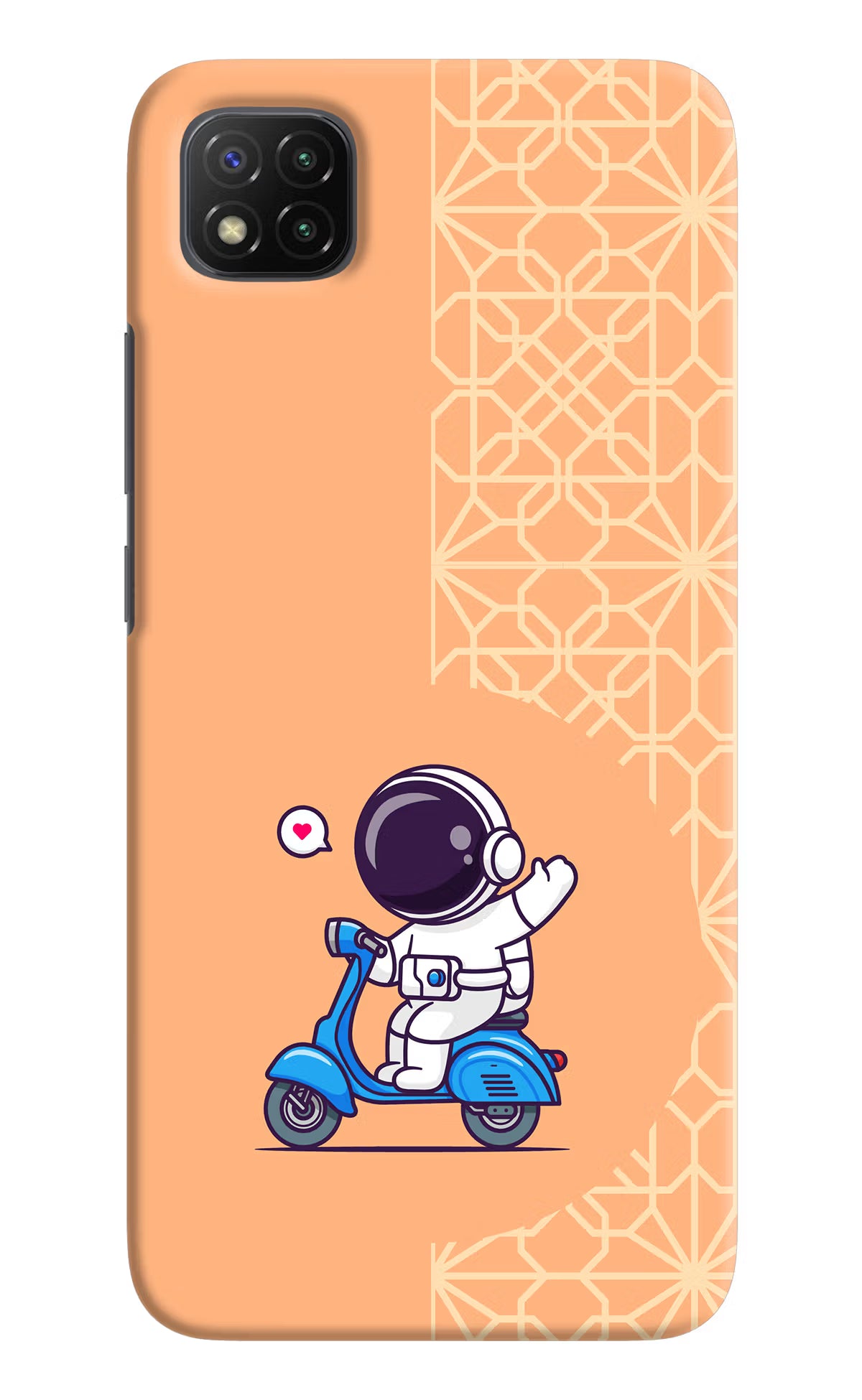 Cute Astronaut Riding Poco C3 Hard Case Back Cover by Casekaro