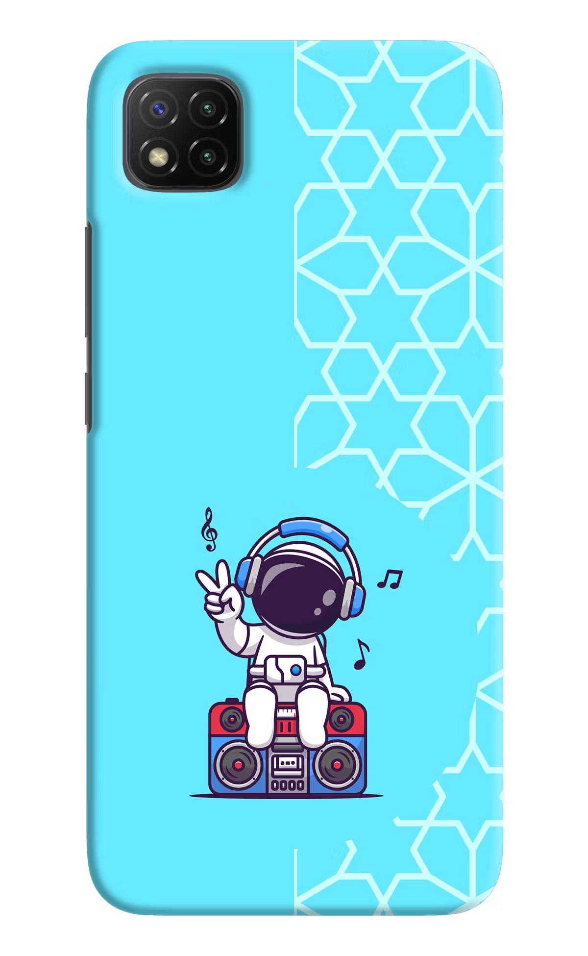 Cute Astronaut Chilling Poco C3 Hard Case Back Cover by Casekaro