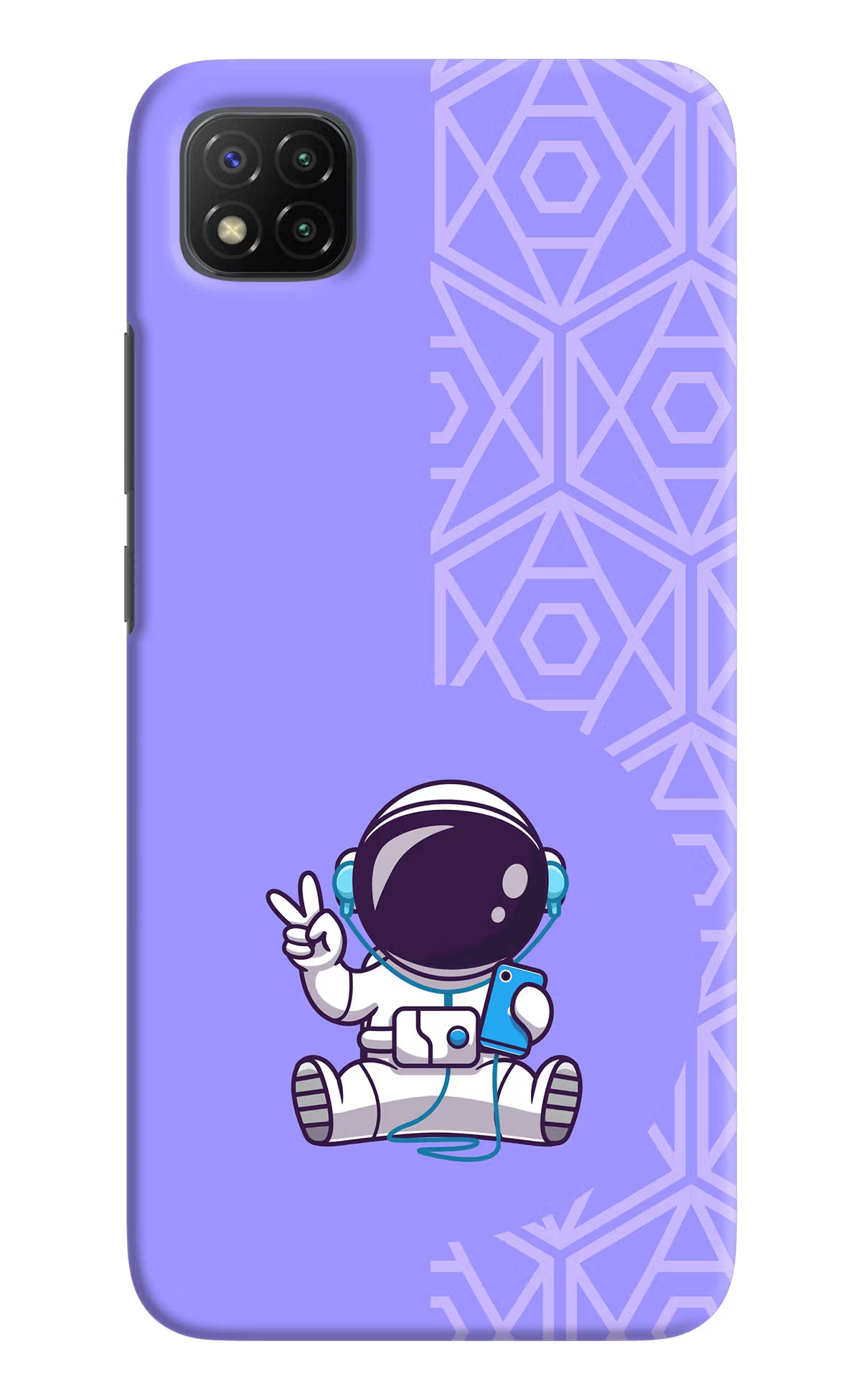 Cute Astronaut Chilling Poco C3 Hard Case Back Cover by Casekaro