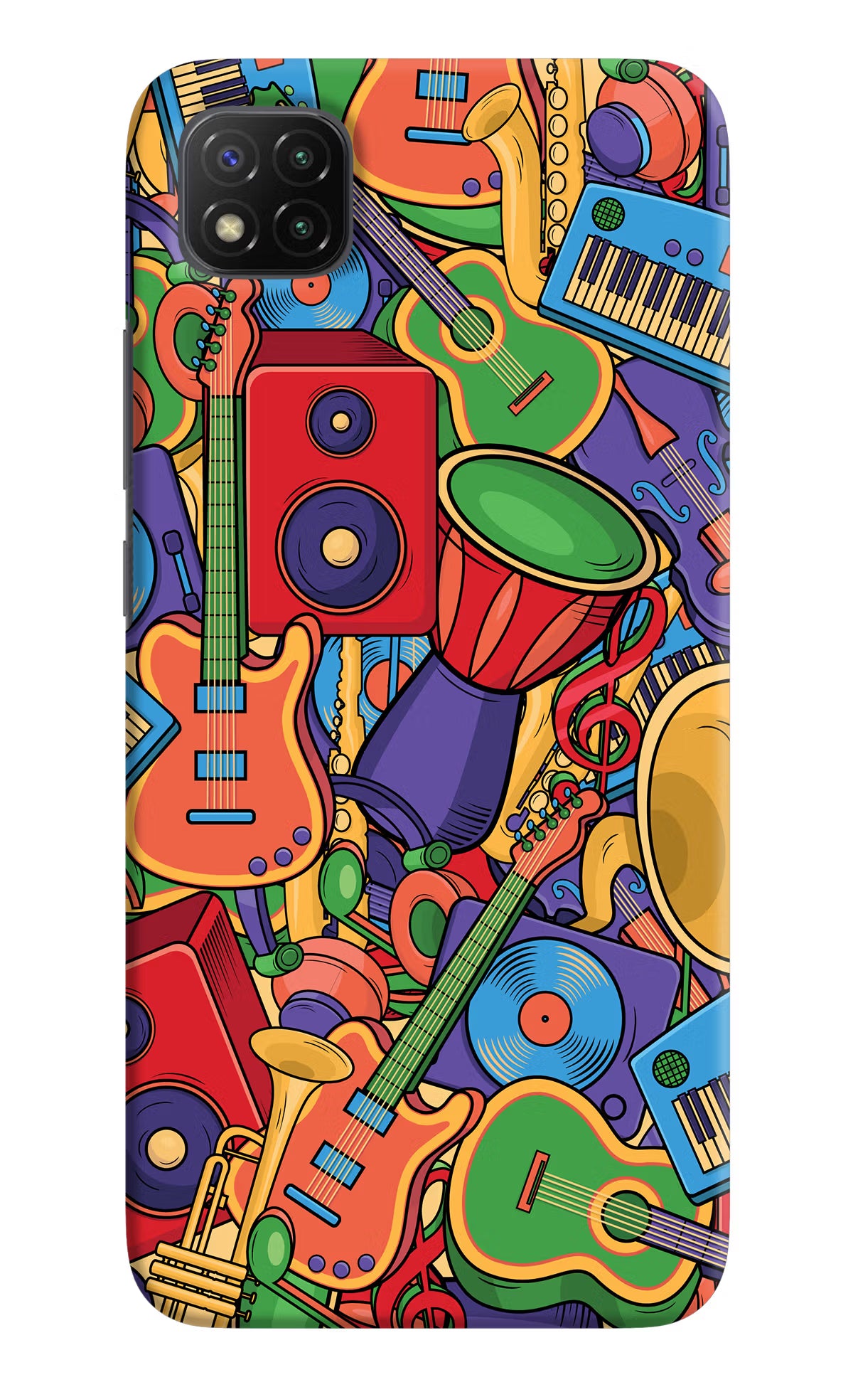 Music Instrument Doodle Poco C3 Hard Case Back Cover by Casekaro