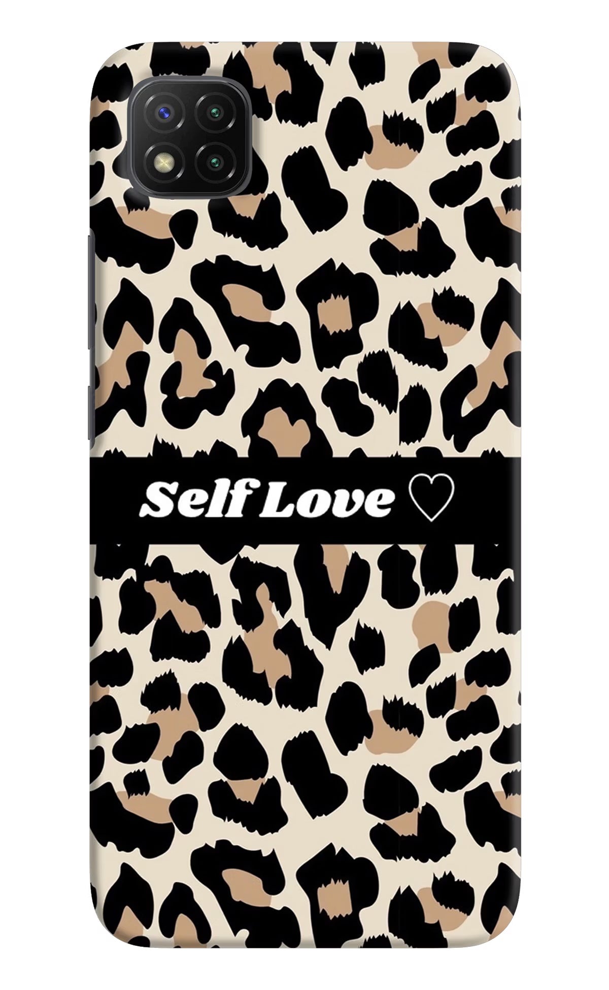 Leopard Print Self Love Poco C3 Hard Case Back Cover by Casekaro