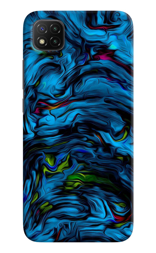 Dark Blue Abstract Poco C3 Hard Case Back Cover by Casekaro