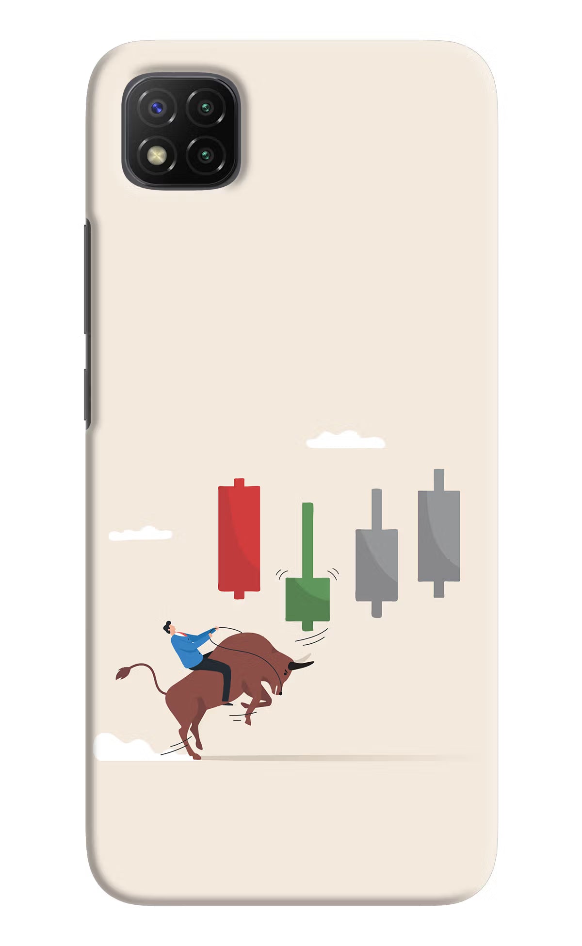 Bull Trading Momentum Poco C3 Hard Case Back Cover by Casekaro