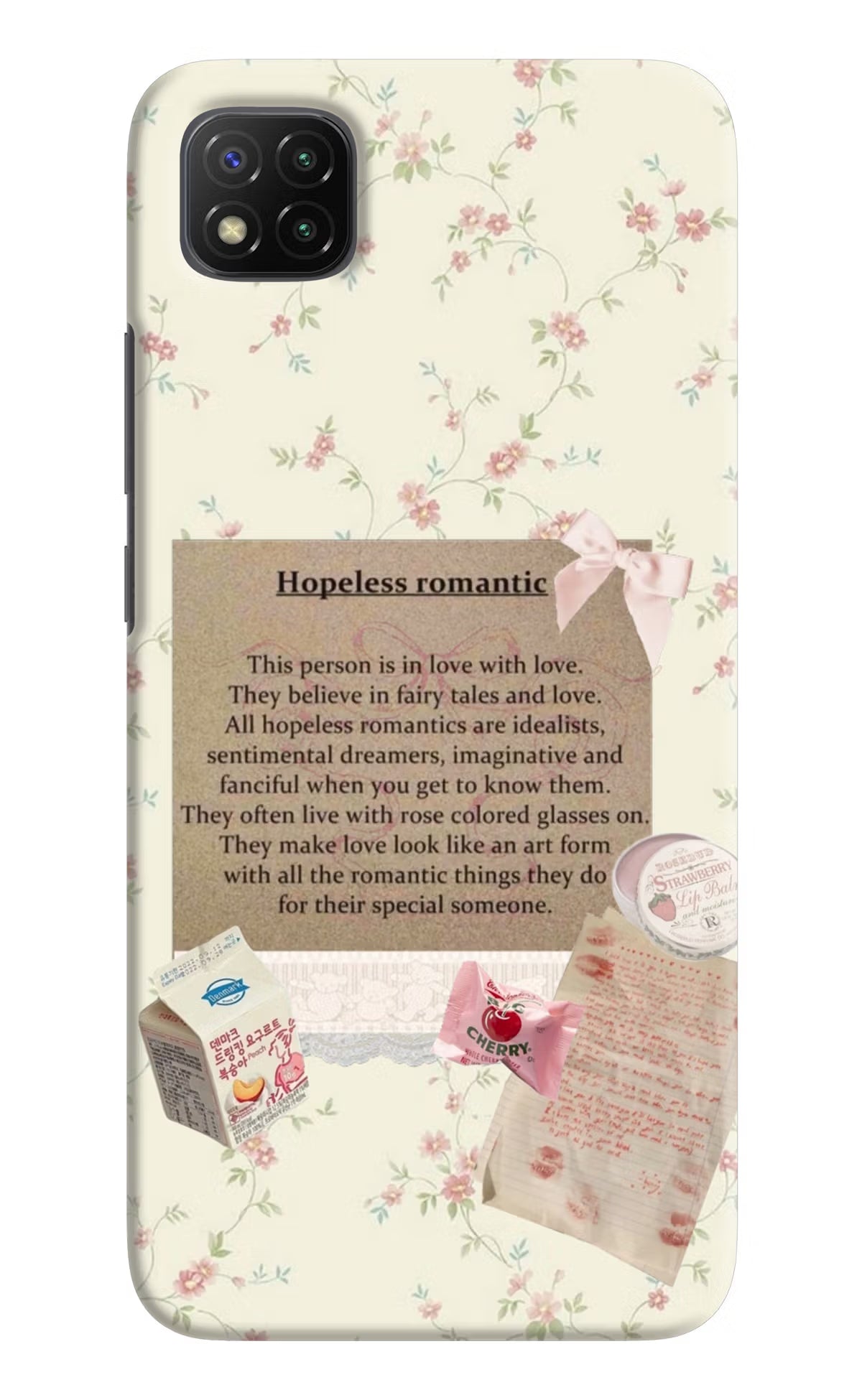 Hopeless Romantic Poco C3 Hard Case Back Cover by Casekaro