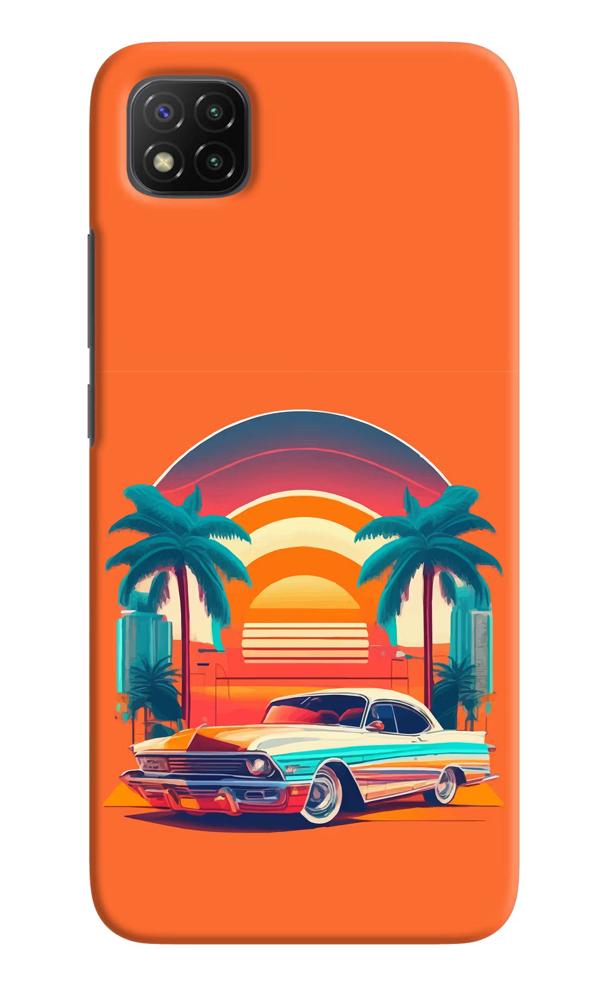 Palm Drive 80s Poco C3 Hard Case Back Cover by Casekaro