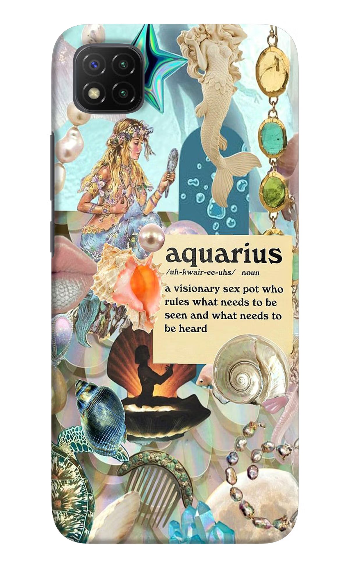 Aquarius Zodiac Poco C3 Hard Case Back Cover by Casekaro