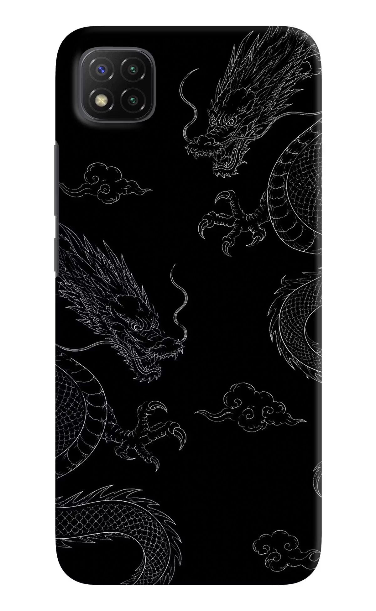 Twin Dragons Poco C3 Hard Case Back Cover by Casekaro