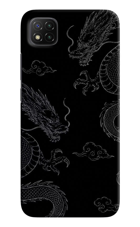 Twin Dragons Poco C3 Hard Case Back Cover by Casekaro