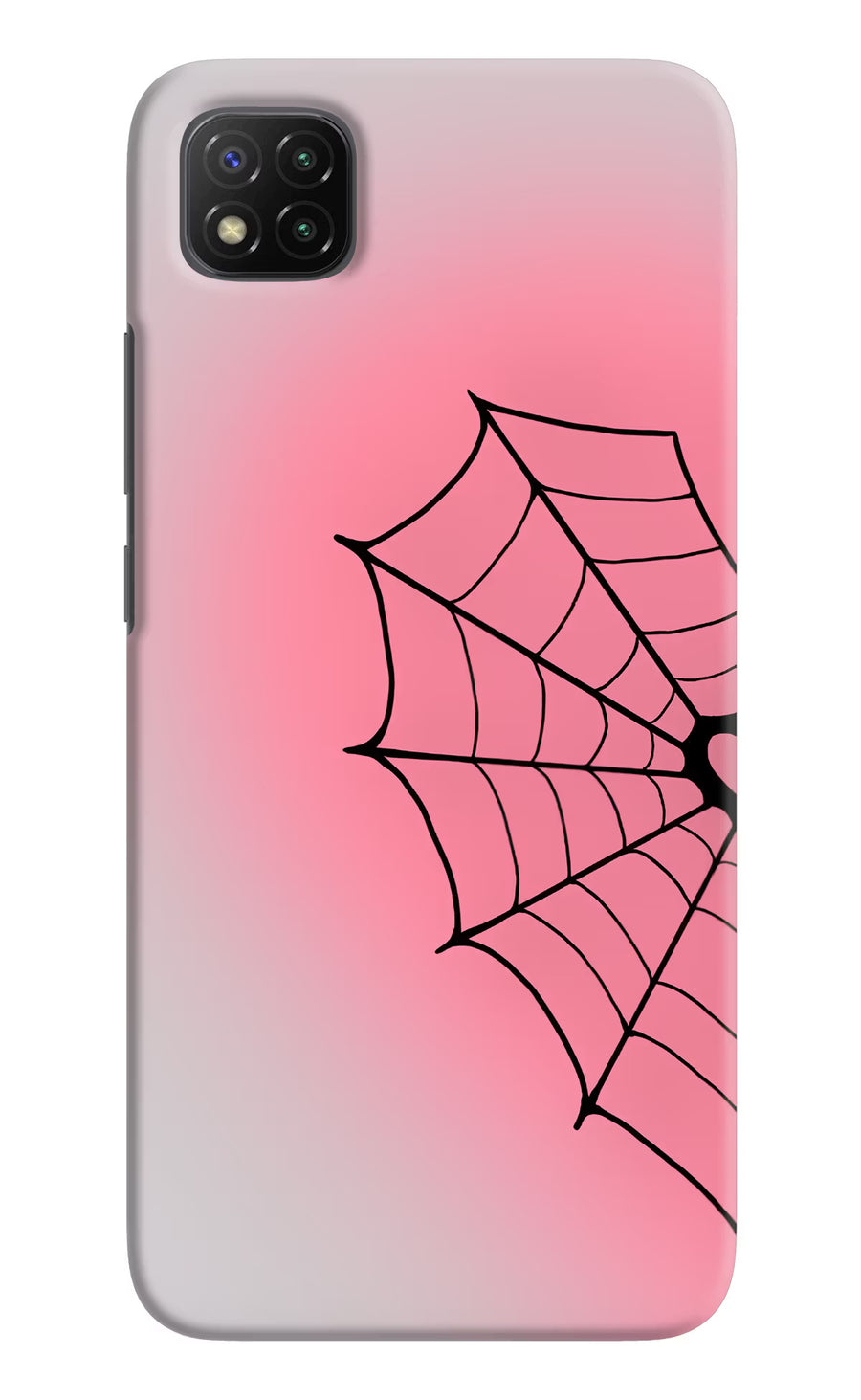 Pink Web Poco C3 Back Cover, Hard case