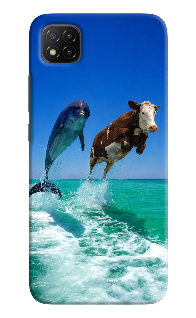 Dolphin vs Cow Poco C3 Hard Case Back Cover by Casekaro