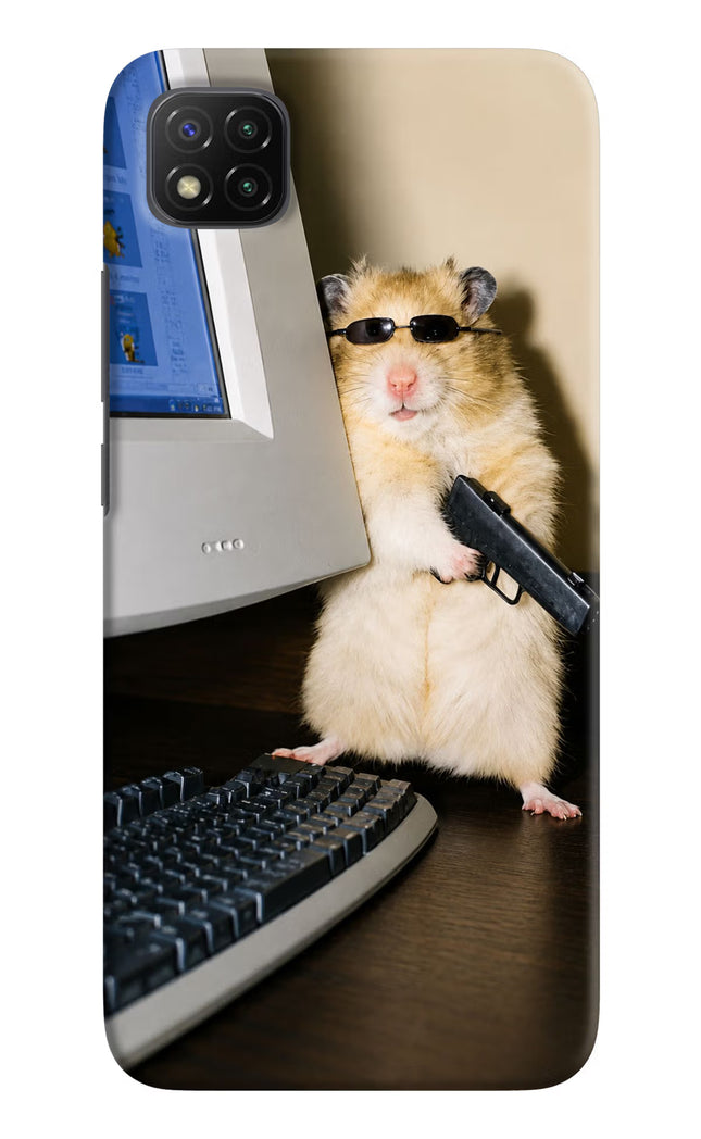 Hacker Hamster Poco C3 Hard Case Back Cover by Casekaro