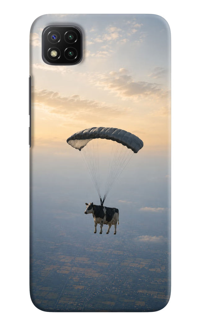 Skydiving Cow Poco C3 Hard Case Back Cover by Casekaro