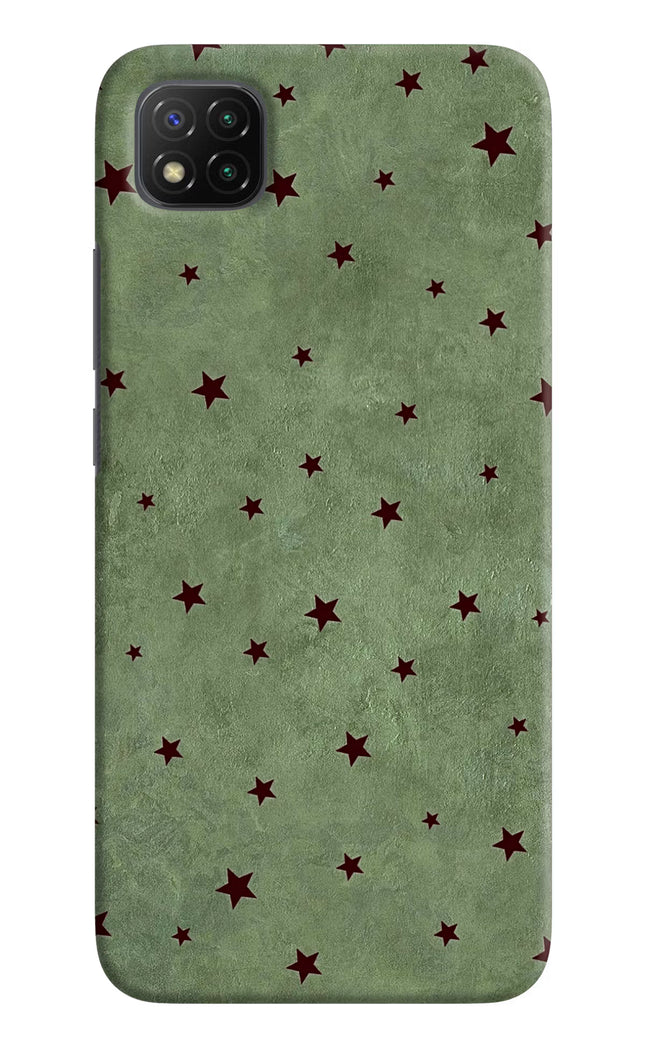 Green Stars Poco C3 Hard Case Back Cover by Casekaro