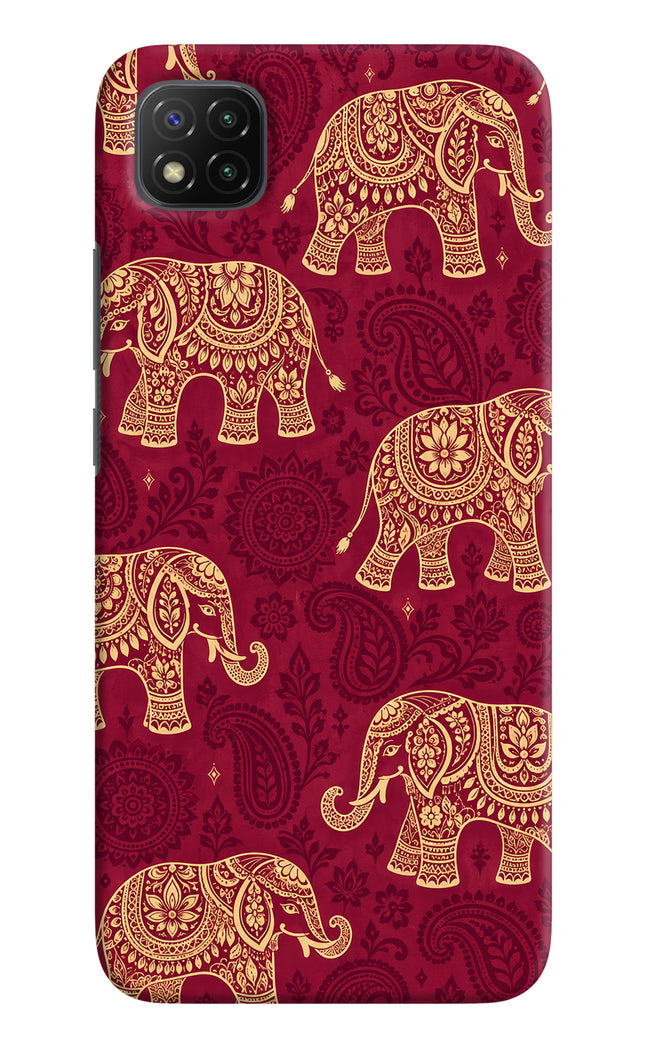 Maroon Elephant Poco C3 Hard Case Back Cover by Casekaro