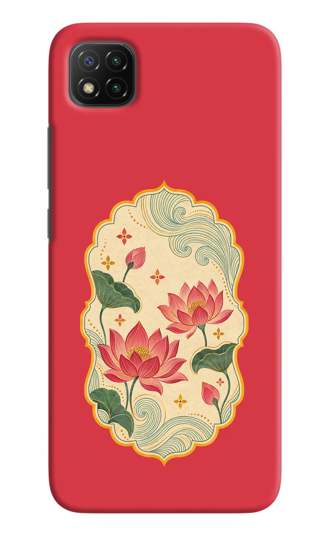 Pink Lotus Poco C3 Hard Case Back Cover by Casekaro