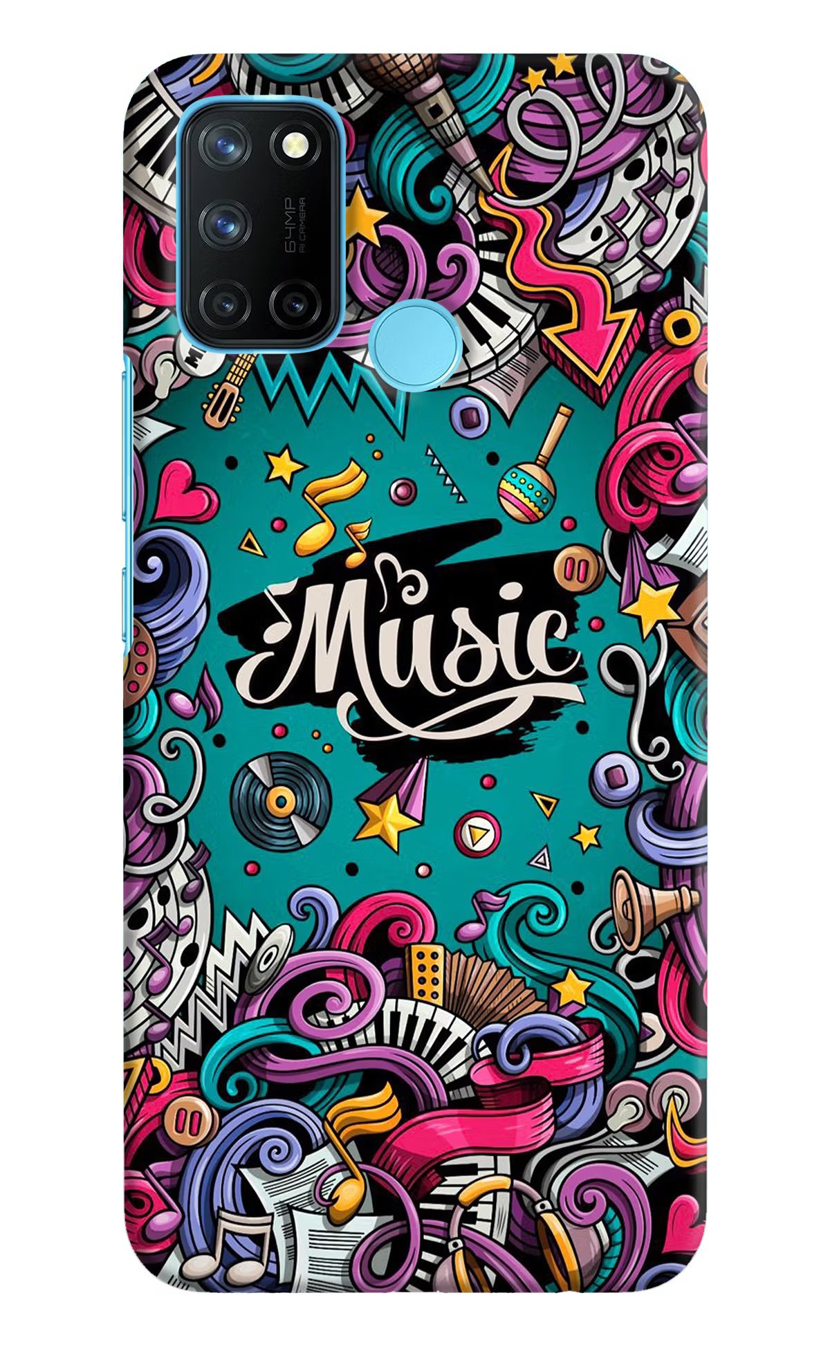 Music Graffiti Realme C17/Realme 7i Hard Case Back Cover by Casekaro
