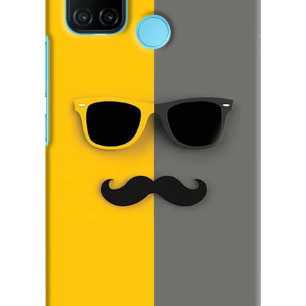 Sunglasses with Mustache Realme C17/Realme 7i Hard Case Back Cover by Casekaro