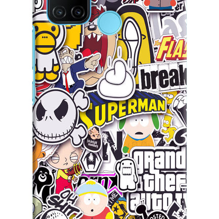 Sticker Bomb Realme C17/Realme 7i Hard Case Back Cover by Casekaro
