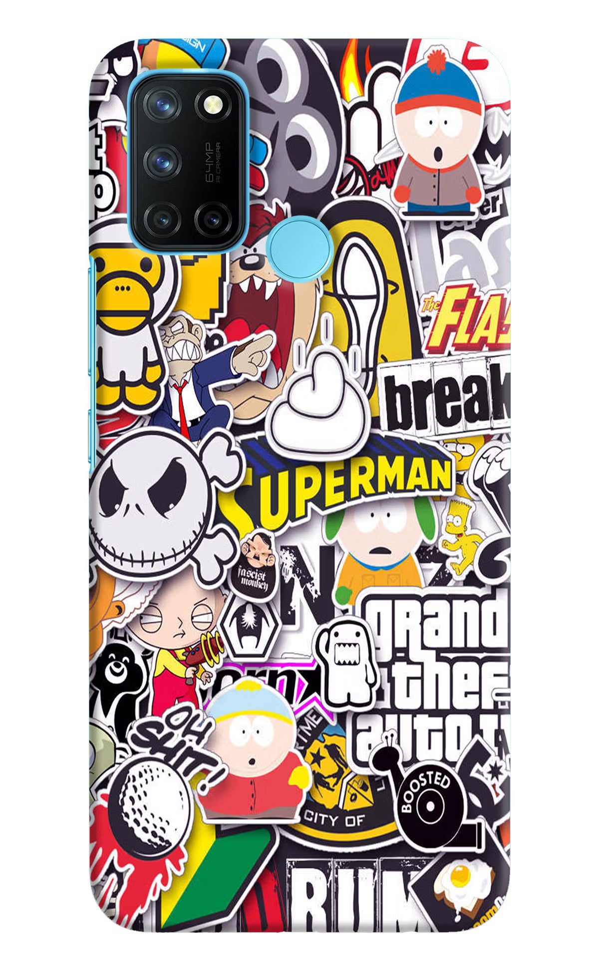 Sticker Bomb Realme C17/Realme 7i Hard Case Back Cover by Casekaro