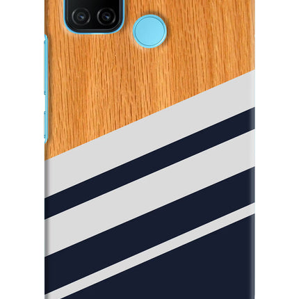 Blue and white wooden Realme C17/Realme 7i Hard Case Back Cover by Casekaro