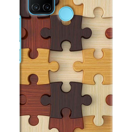 Wooden Puzzle Realme C17/Realme 7i Hard Case Back Cover by Casekaro