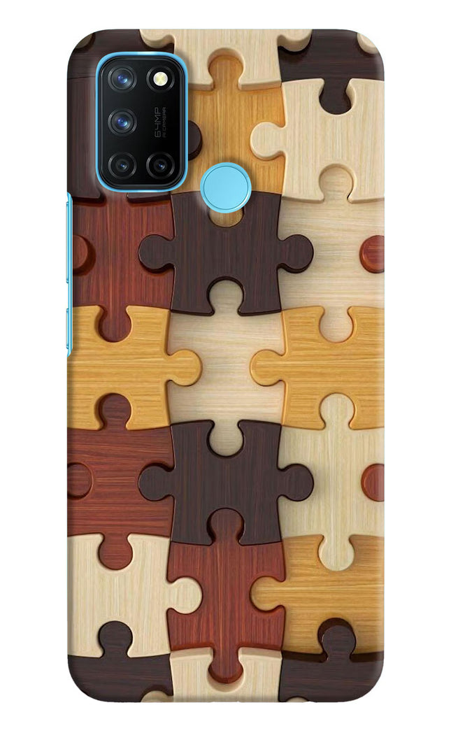 Wooden Puzzle Realme C17/Realme 7i Hard Case Back Cover by Casekaro