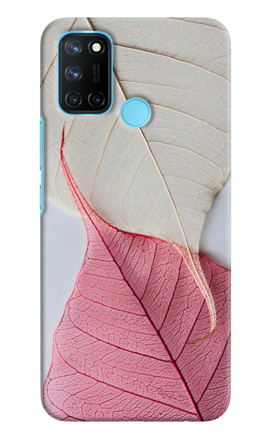 White Pink Leaf Realme C17/Realme 7i Hard Case Back Cover by Casekaro