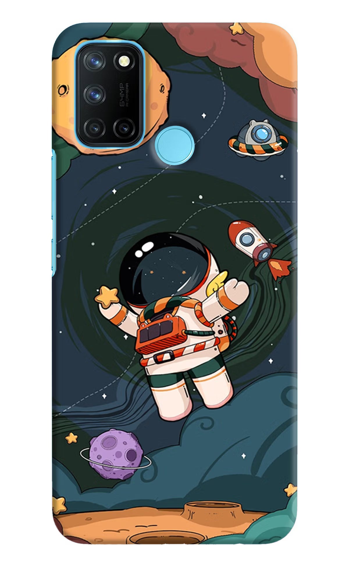 Cartoon Astronaut Realme C17/Realme 7i Hard Case Back Cover by Casekaro