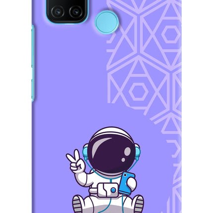 Cute Astronaut Chilling Realme C17/Realme 7i Hard Case Back Cover by Casekaro