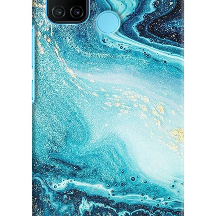 Blue Glitter Marble Realme C17/Realme 7i Hard Case Back Cover by Casekaro