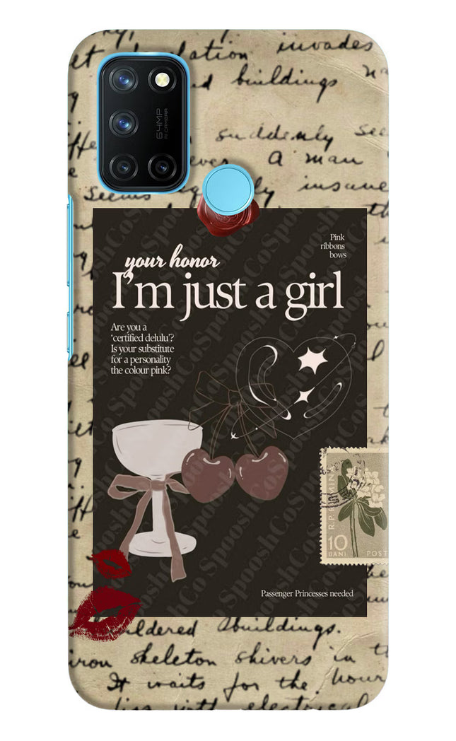 I am just a girl Realme C17/Realme 7i Hard Case Back Cover by Casekaro