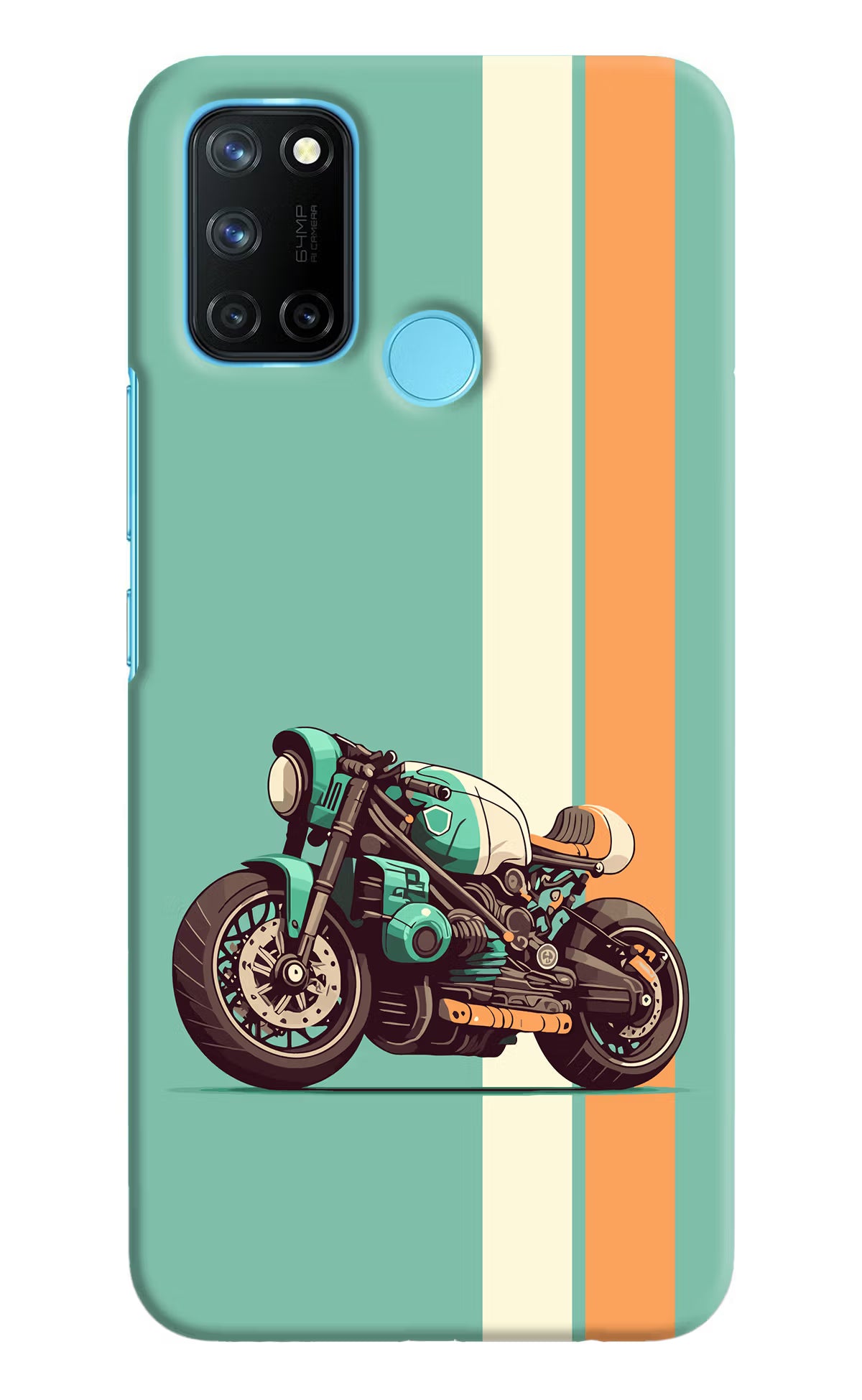 Striped Moto Drift Realme C17/Realme 7i Hard Case Back Cover by Casekaro
