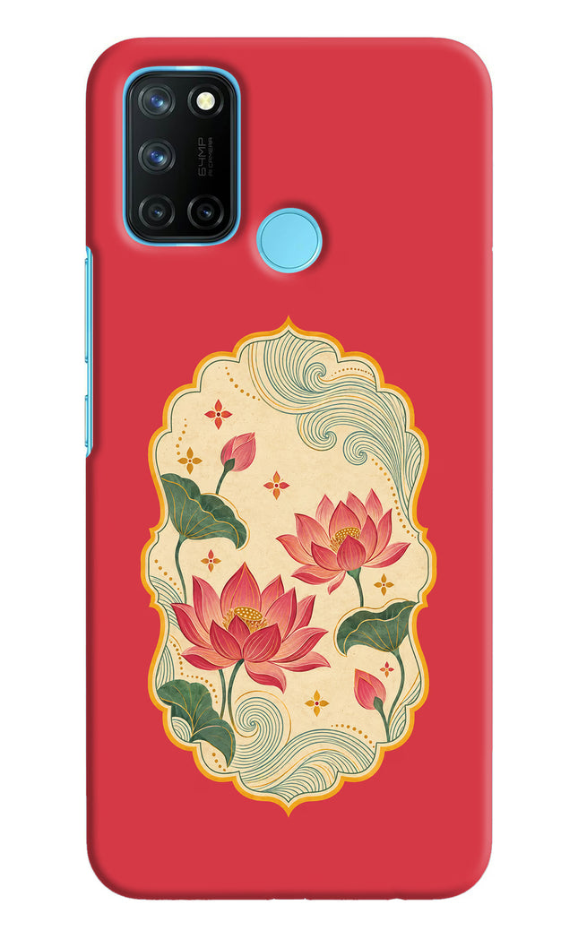 Pink Lotus Realme C17/Realme 7i Hard Case Back Cover by Casekaro