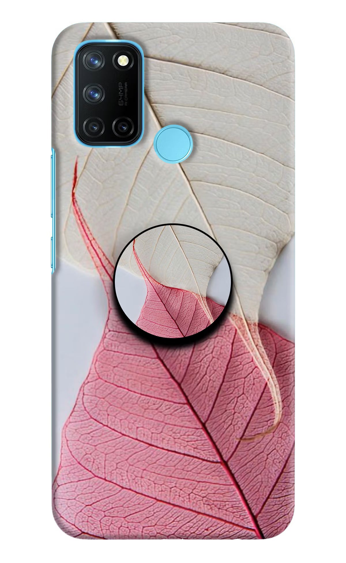 White Pink Leaf Realme C17/Realme 7i Pop Case by Casekaro