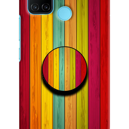 Multicolor Wooden Realme C17/Realme 7i Pop Case by Casekaro