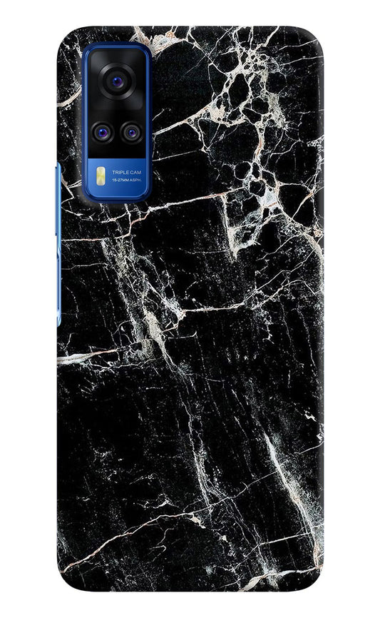 Black Marble Texture Vivo Y51A/Y51 2020 Hard Case Back Cover by Casekaro