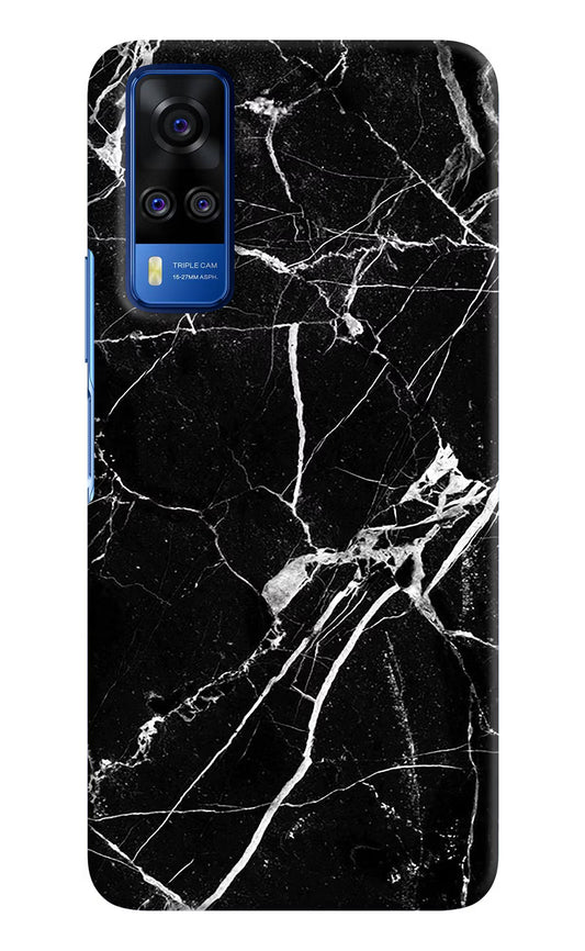 Black Marble Pattern Vivo Y51A/Y51 2020 Hard Case Back Cover by Casekaro