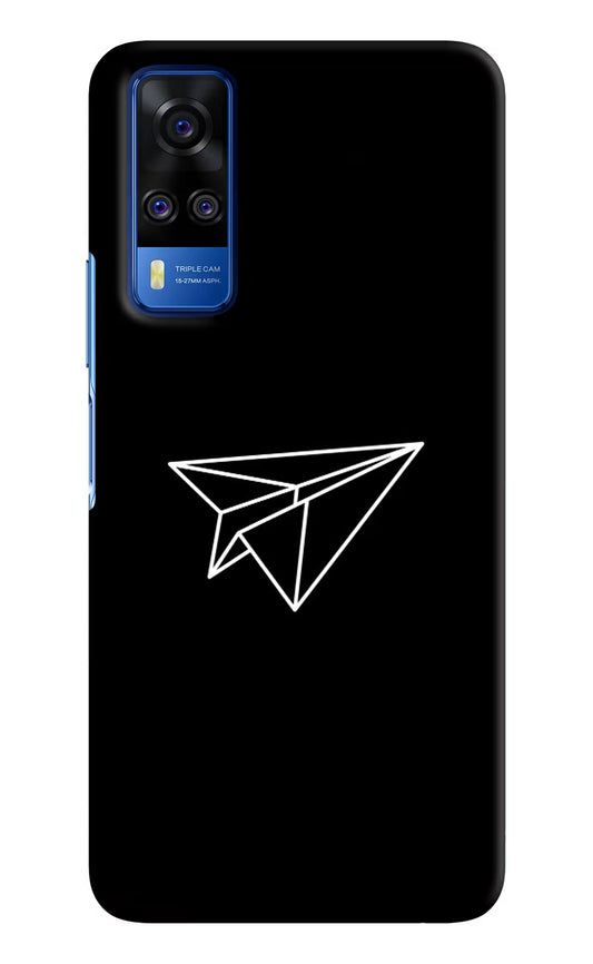 Paper Plane White Vivo Y51A/Y51 2020 Hard Case Back Cover by Casekaro