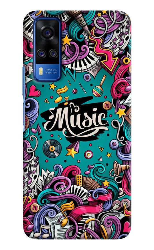 Music Graffiti Vivo Y51A/Y51 2020 Hard Case Back Cover by Casekaro
