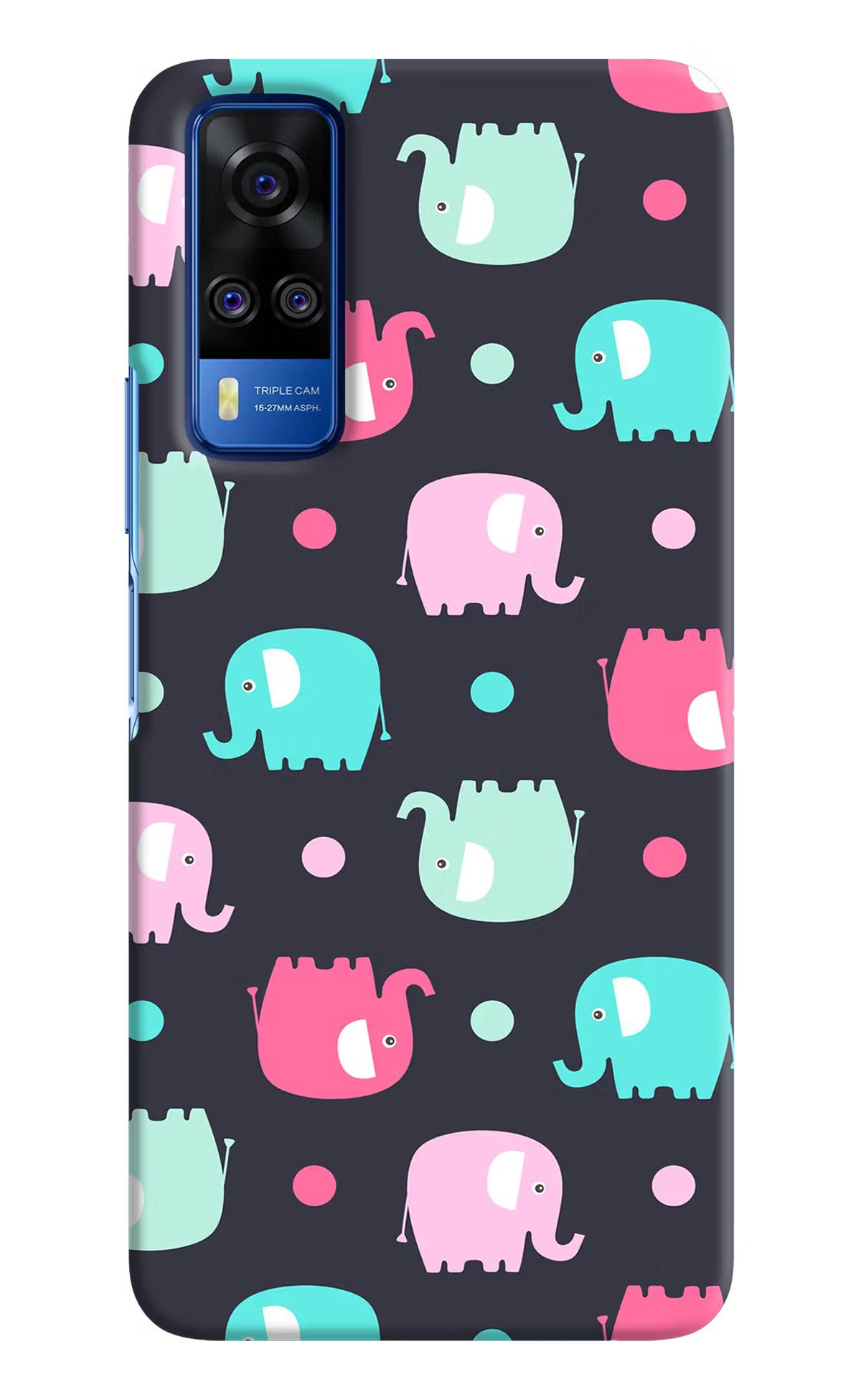 Elephants Vivo Y51A/Y51 2020 Hard Case Back Cover by Casekaro
