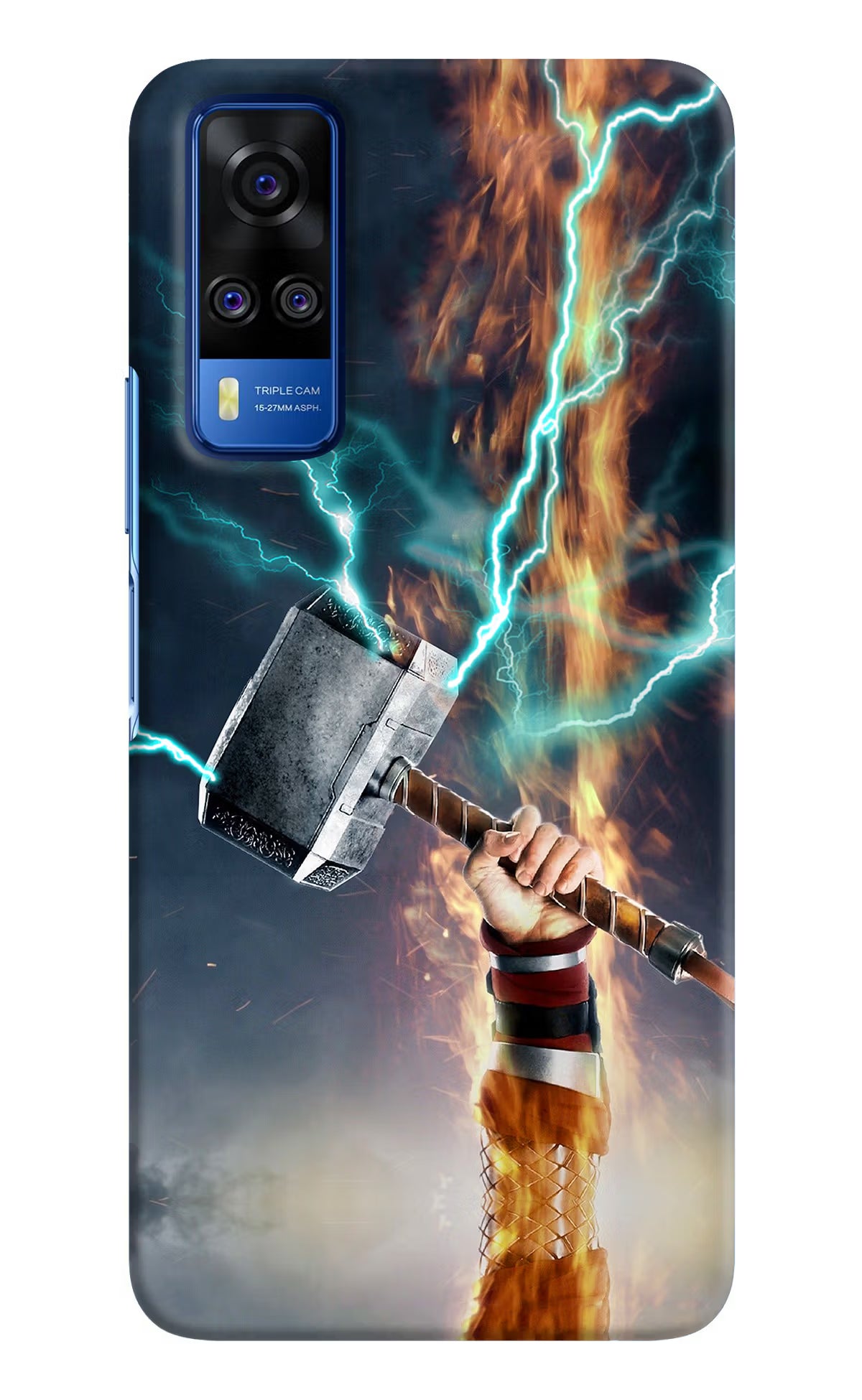 Thor Hammer Mjolnir Vivo Y51A/Y51 2020 Hard Case Back Cover by Casekaro