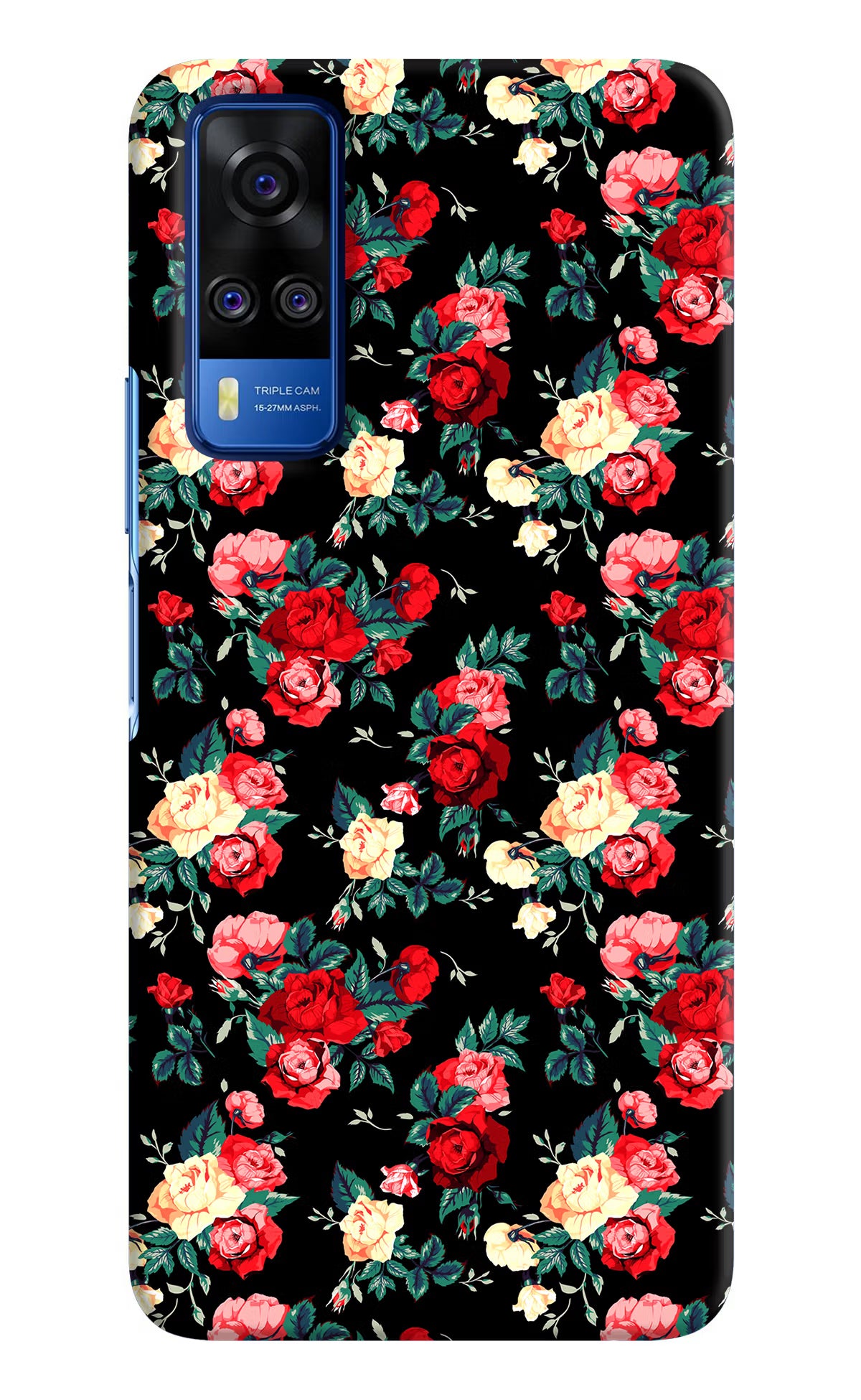 Rose Pattern Vivo Y51A/Y51 2020 Hard Case Back Cover by Casekaro