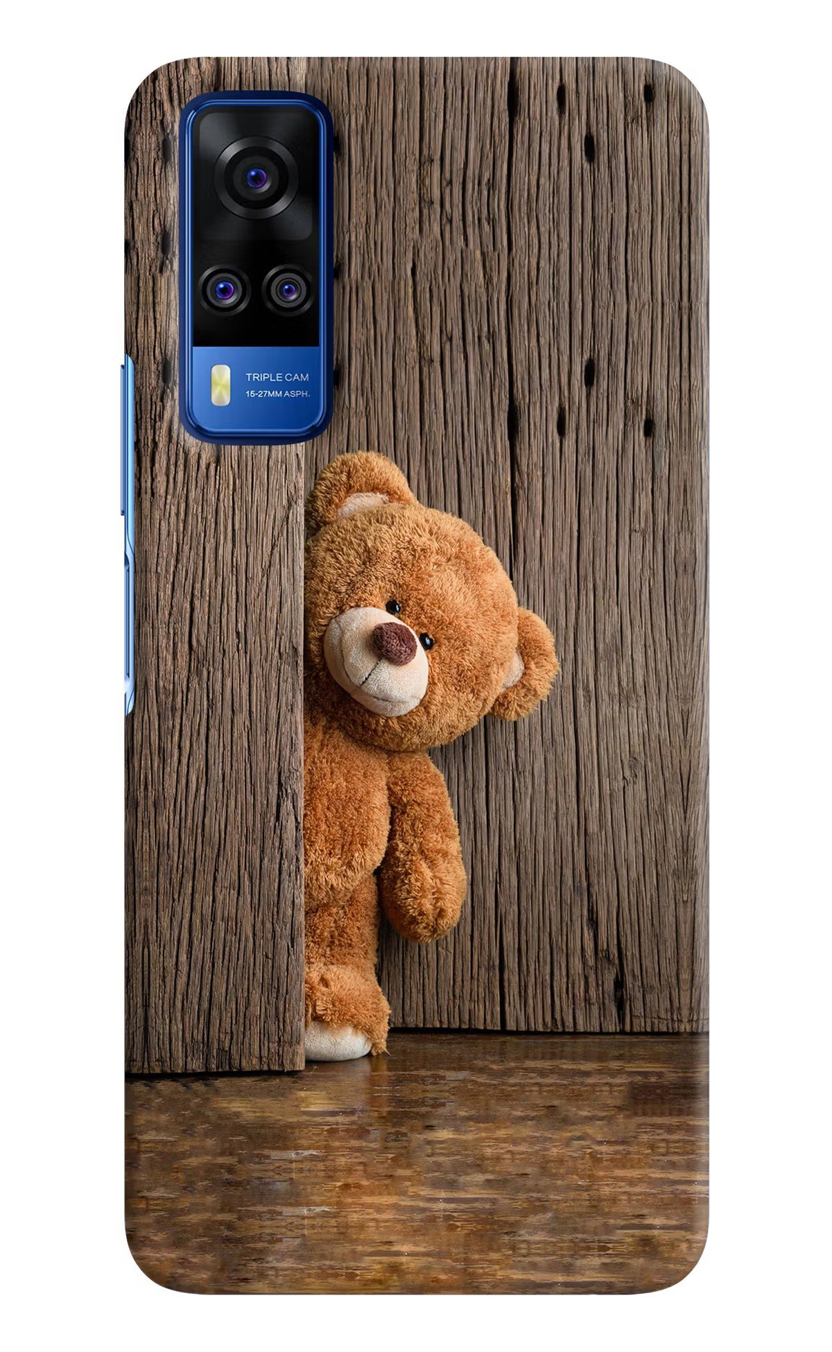 Teddy Wooden Vivo Y51A/Y51 2020 Hard Case Back Cover by Casekaro