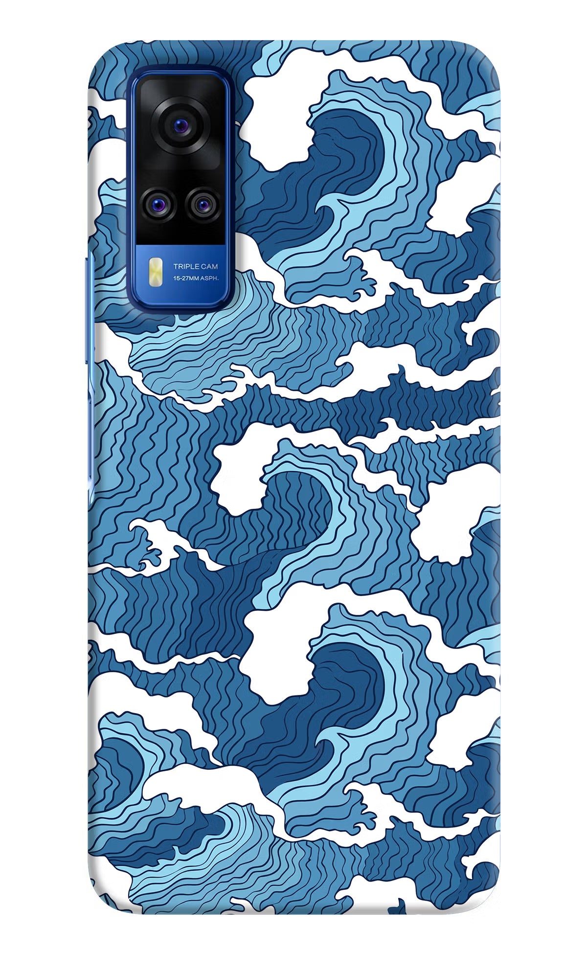 Blue Waves Vivo Y51A/Y51 2020 Hard Case Back Cover by Casekaro