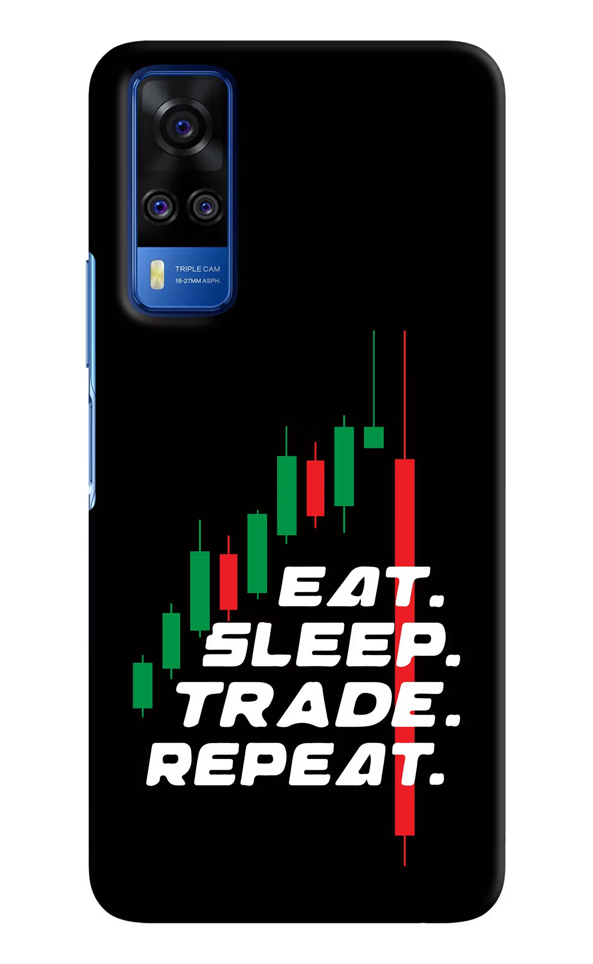 Eat Sleep Trade Repeat Vivo Y51A/Y51 2020 Hard Case Back Cover by Casekaro