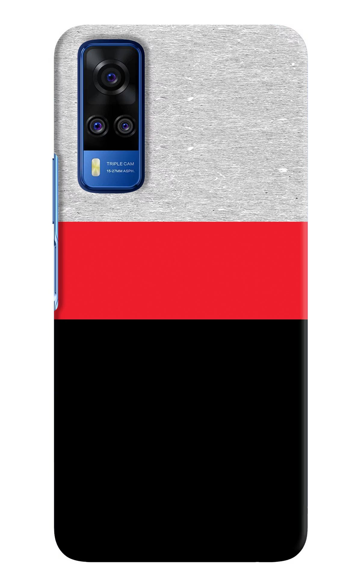 Tri Color Pattern Vivo Y51A/Y51 2020 Hard Case Back Cover by Casekaro