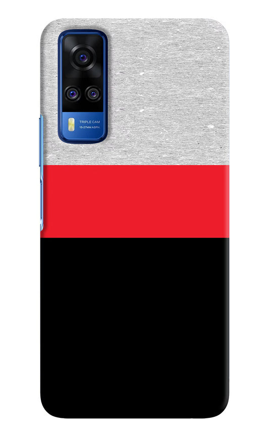 Tri Color Pattern Vivo Y51A/Y51 2020 Hard Case Back Cover by Casekaro