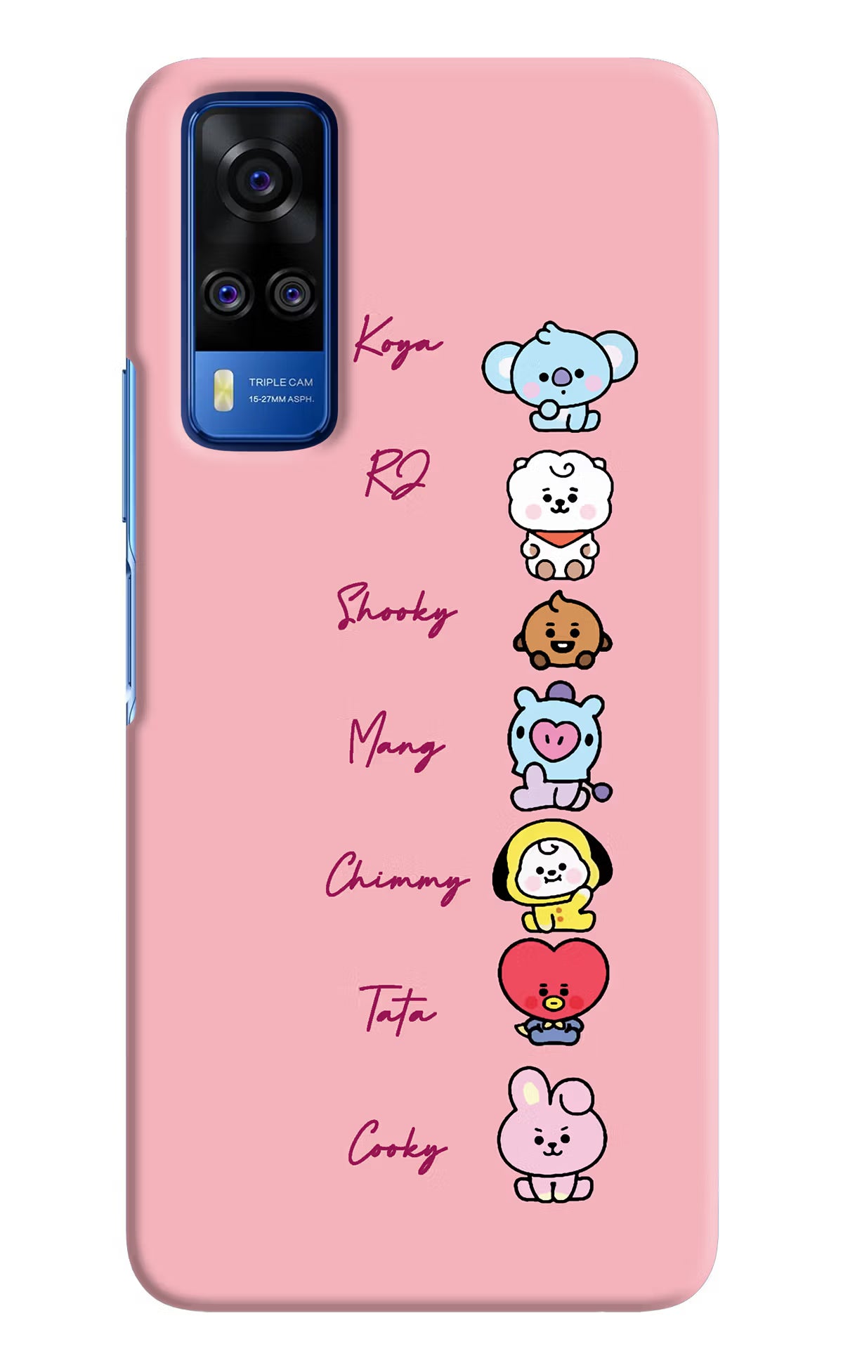 BTS names Vivo Y51A/Y51 2020 Hard Case Back Cover by Casekaro